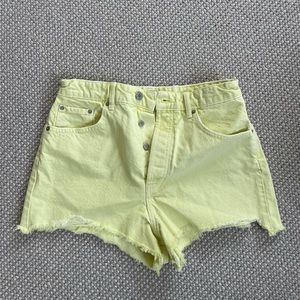 Light Green High Waisted Size 8 Zara Jean Shorts